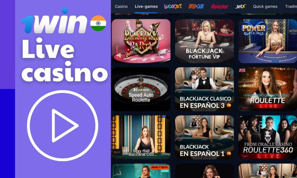 1win India live casino games review